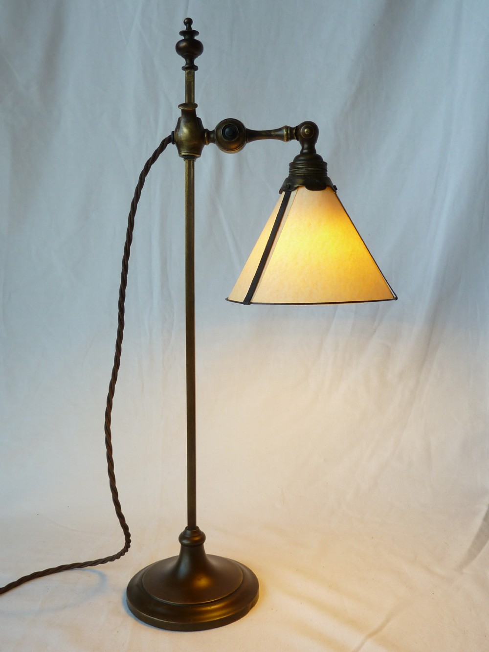 Faraday & Son Brass Table Lamp Arts and Crafts Desk Student Adjustable
