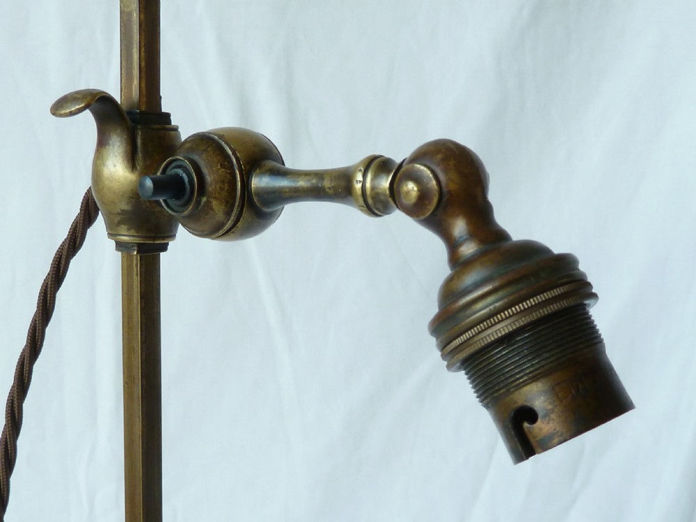 Faraday & Son Brass Table Lamp Arts and Crafts Desk Student Adjustable View III