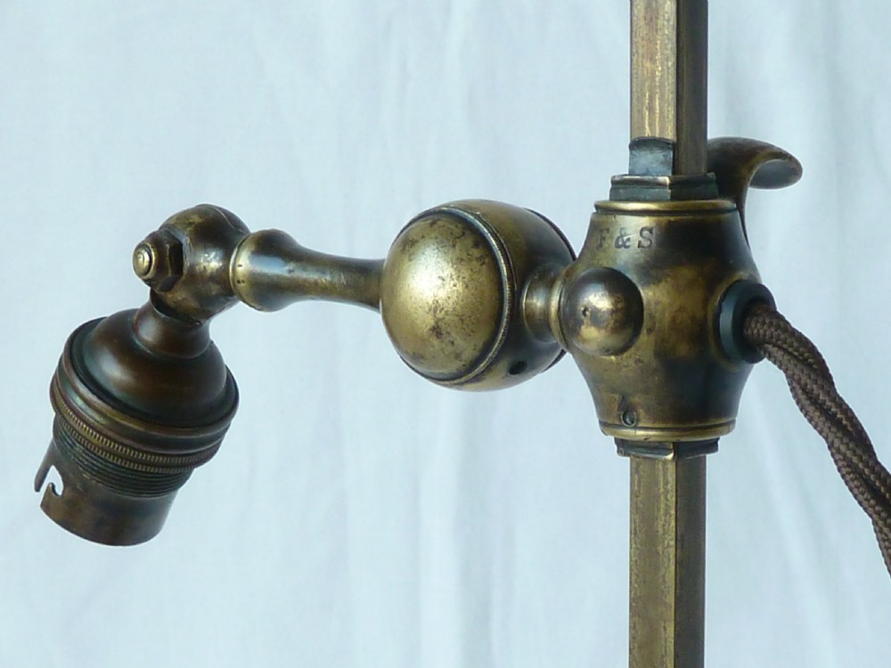Faraday & Son Brass Table Lamp Arts and Crafts Desk Student Adjustable View V