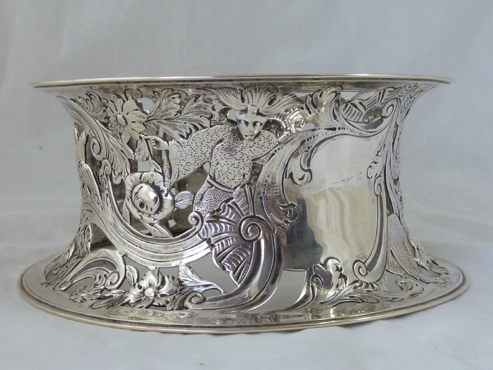 1891 Irish Silver Potato Dish Ring Chinoiserie Dublin James Smyth Victorian View VI