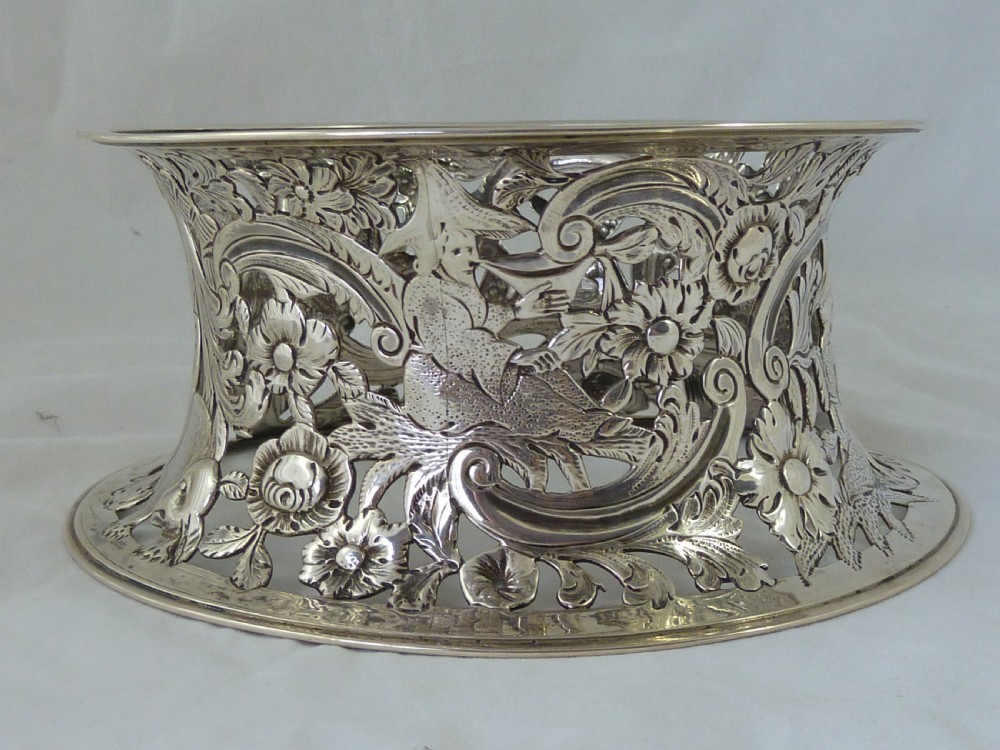 1891 Irish Silver Potato Dish Ring Chinoiserie Dublin James Smyth Victorian View VII