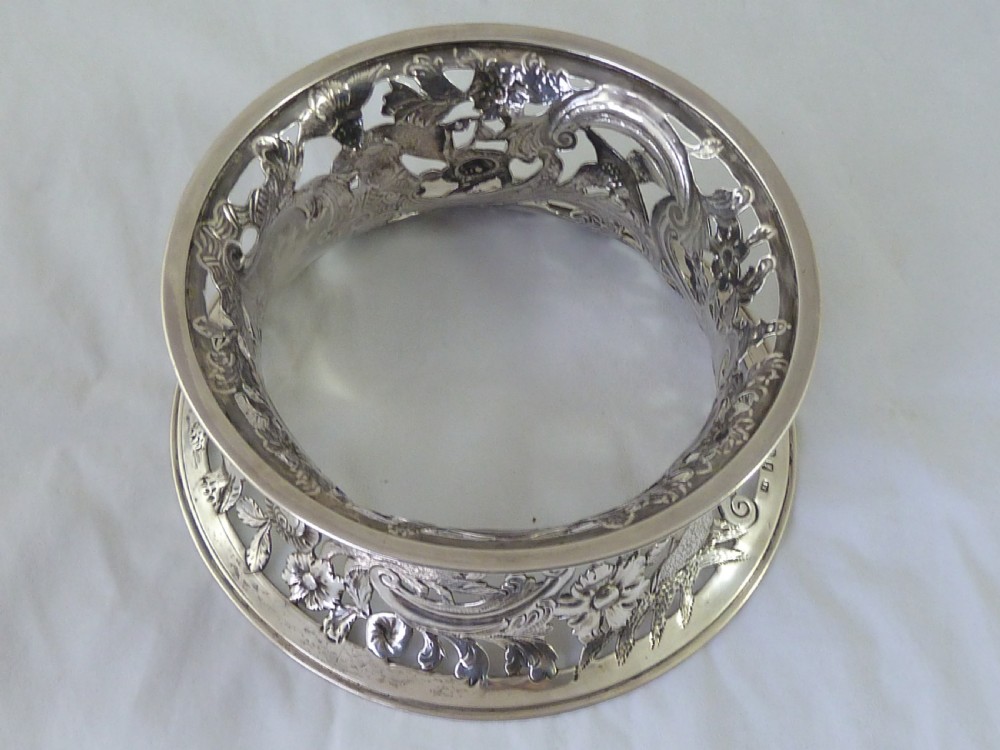 1891 Irish Silver Potato Dish Ring Chinoiserie Dublin James Smyth Victorian View VIII