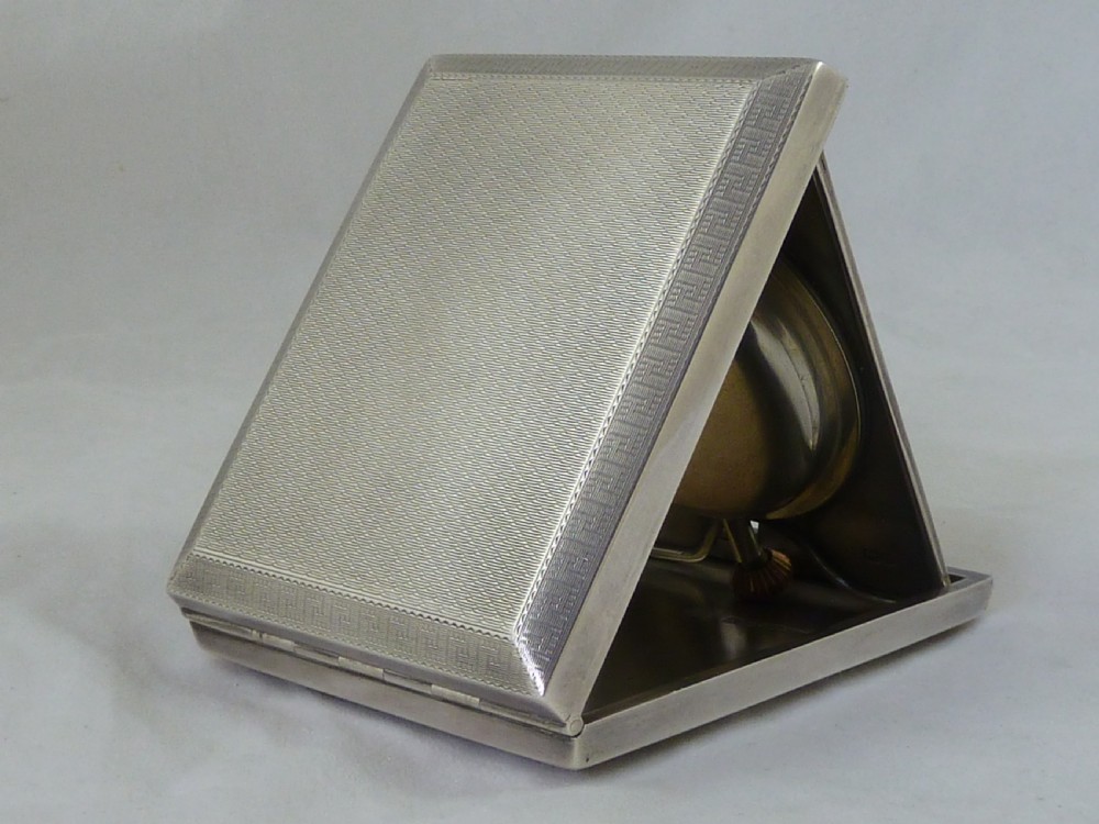 Art Deco Hallmarked Silver Asprey Travel Clock View IV