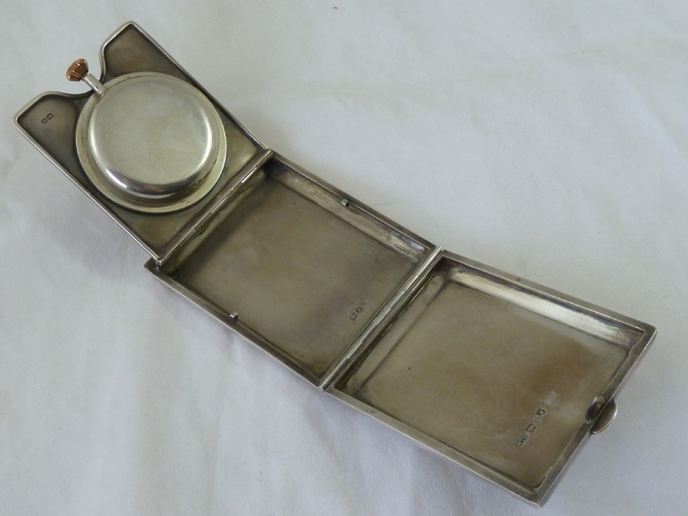 Art Deco Hallmarked Silver Asprey Travel Clock View IX