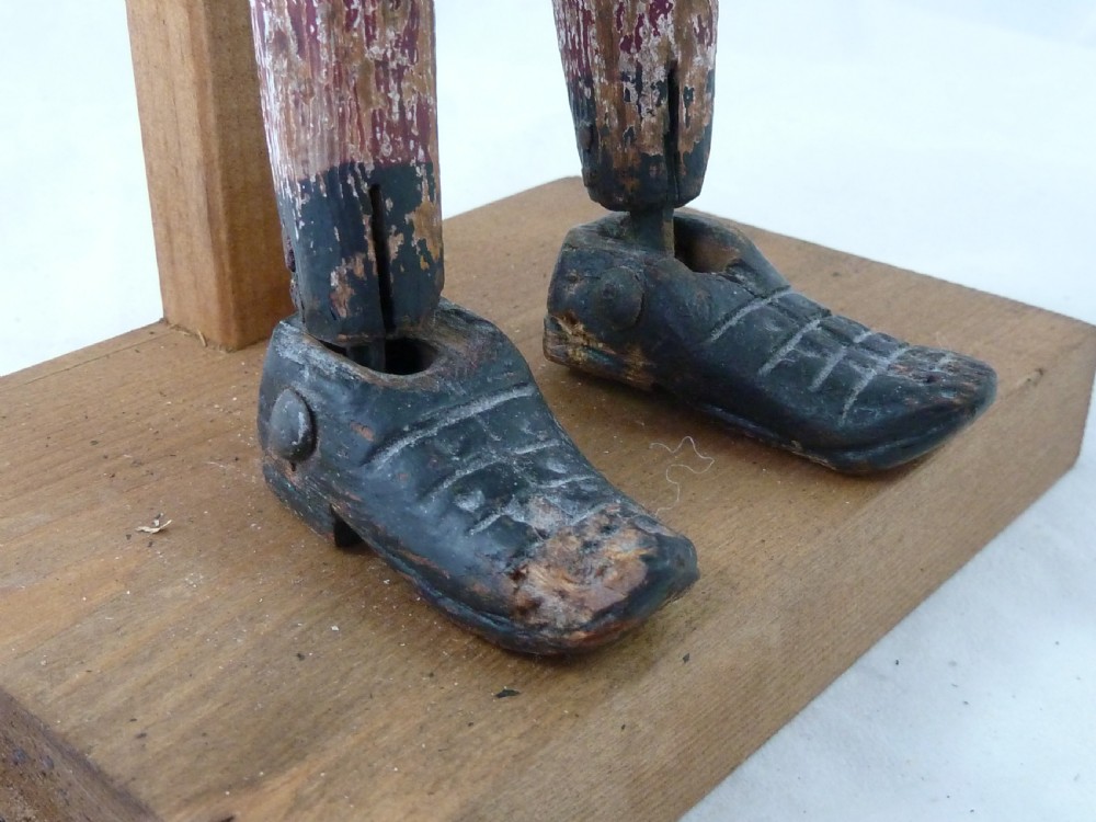 Folk Art Jigger Toy Articulated Dancing Carved Wooden  Limberjack Jigging Jig Man Doll View VII