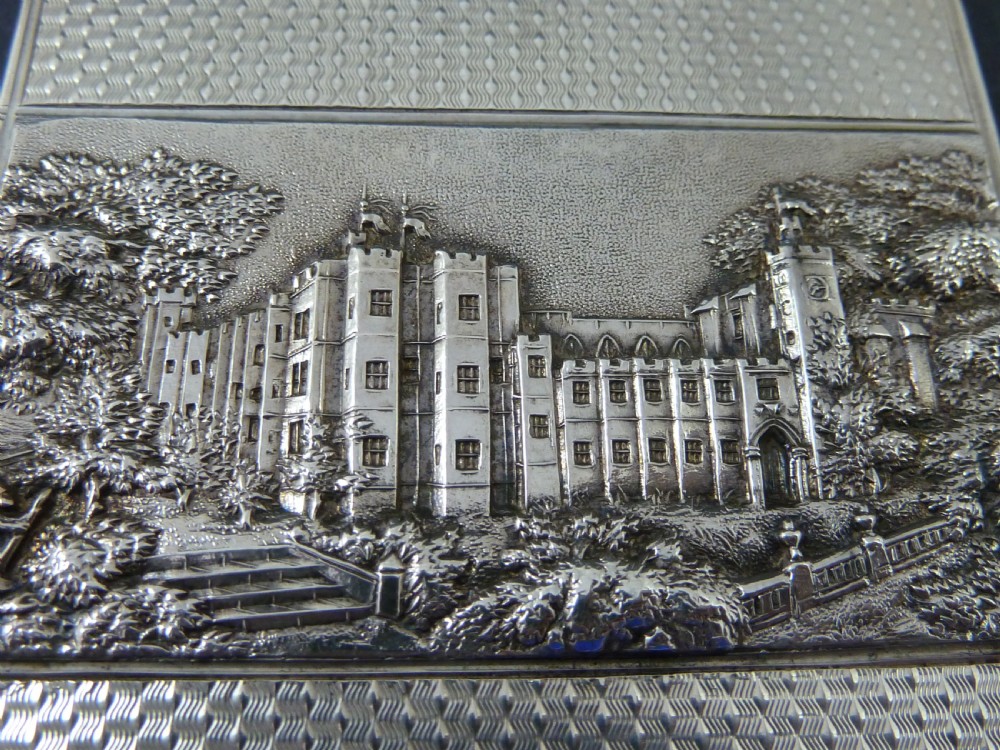 Nathaniel Mills 1839 Castle Top Visiting Card Case Sterling Silver Hallmarked Victorian Burrell  View III