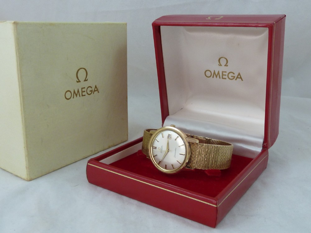Omega Seamaster Automatic 9ct Gold Bark Bracelet Watch Cal. 562 1967 Boxed