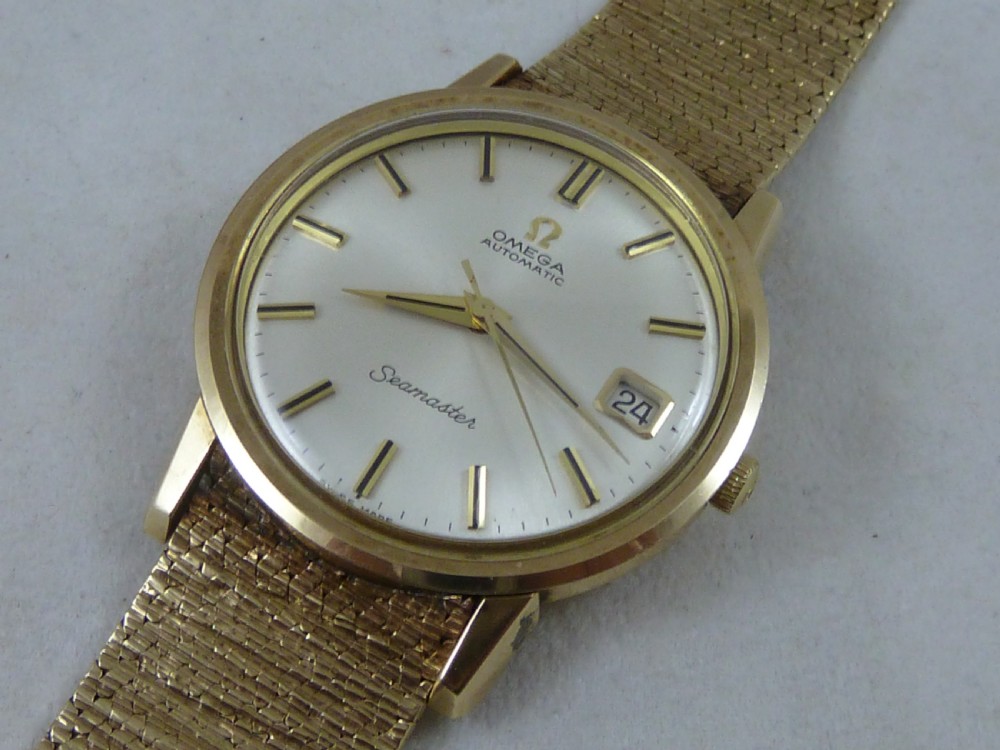 Omega Seamaster Automatic 9ct Gold Bark Bracelet Watch Cal. 562 1967 Boxed View II