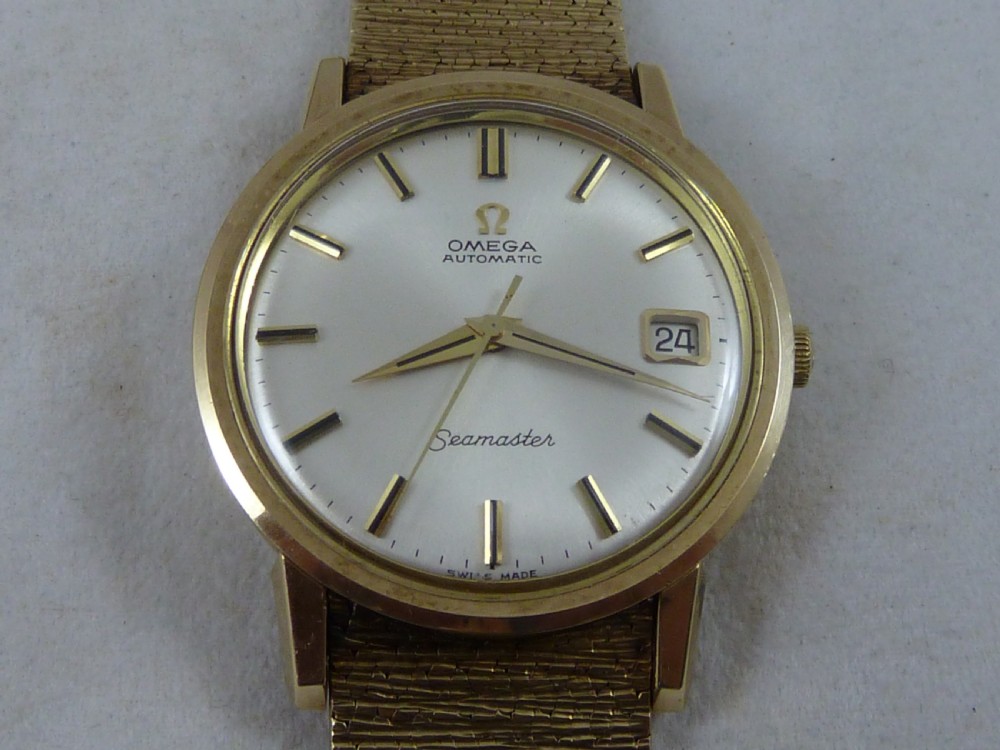 Omega Seamaster Automatic 9ct Gold Bark Bracelet Watch Cal. 562 1967 Boxed View III
