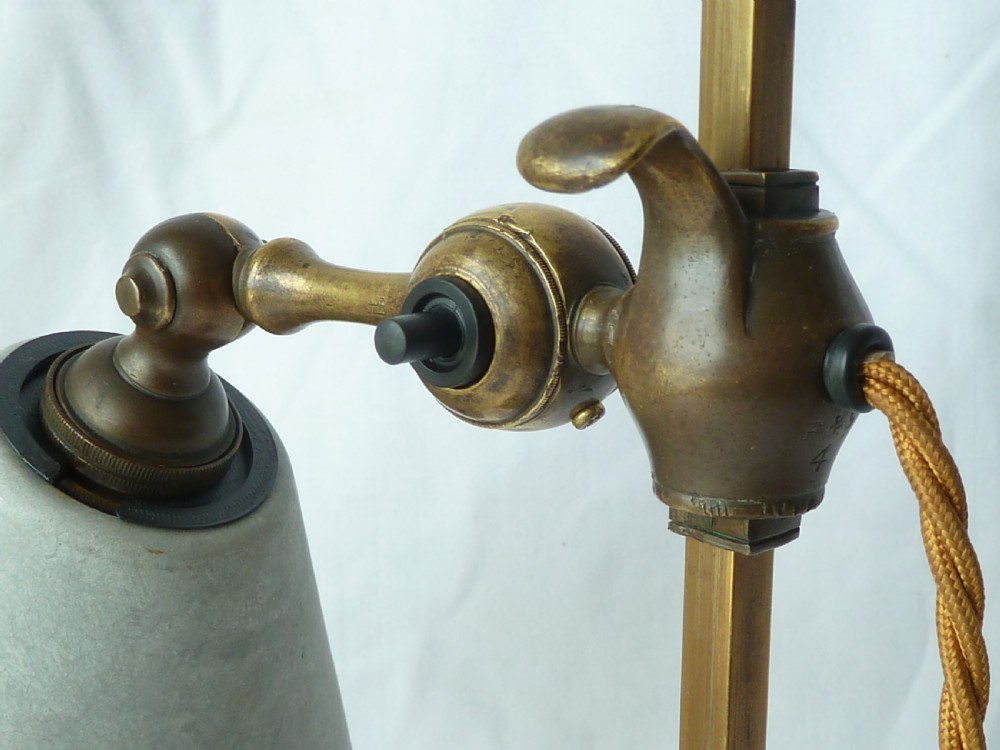 Faraday & Son Brass Table Lamp Arts and Crafts Desk Student Adjustable View V