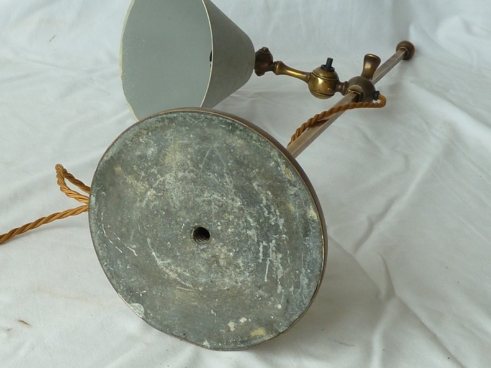 Faraday & Son Brass Table Lamp Arts and Crafts Desk Student Adjustable View VI