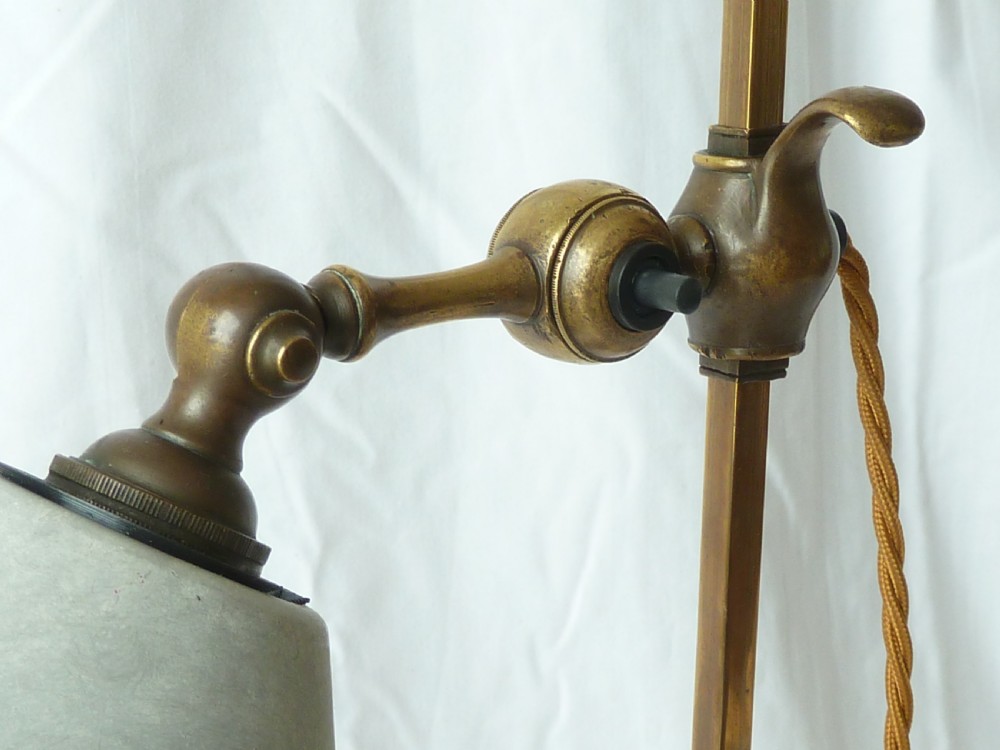 Faraday & Son Brass Table Lamp Arts and Crafts Desk Student Adjustable View VIII