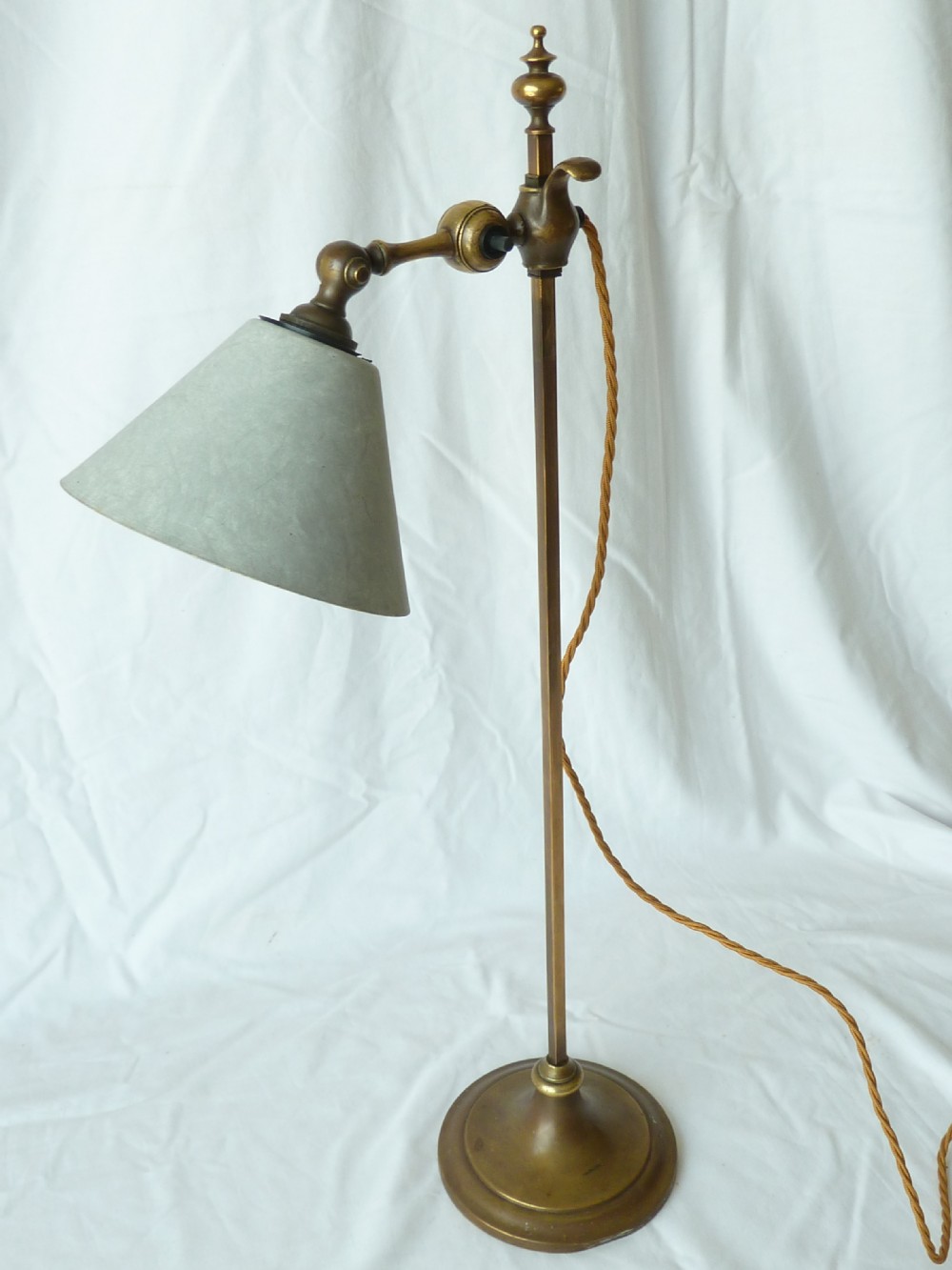 Faraday & Son Brass Table Lamp Arts and Crafts Desk Student Adjustable View IX