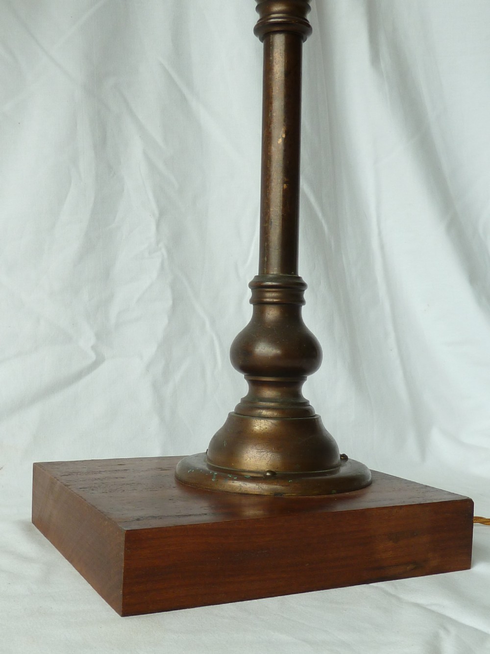 Large Brass Pillar Swan Neck Table Lamp Desk Column View VII