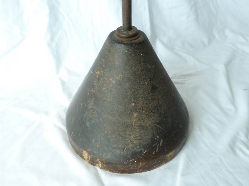 Floor Standing Rushlight Candlestick Wrought Iron Standard Turned Wood View IV