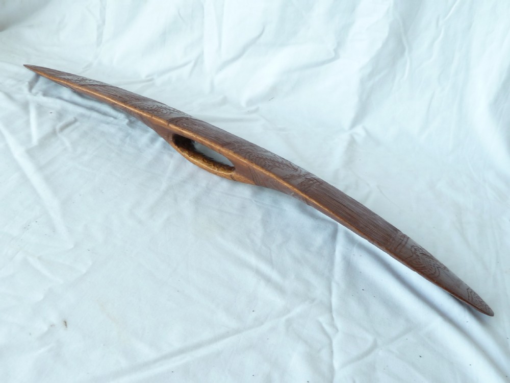 Australian Aboriginal Carved Parrying Shield Club Wunda Fluted Narrow Stick Tribal Art View III