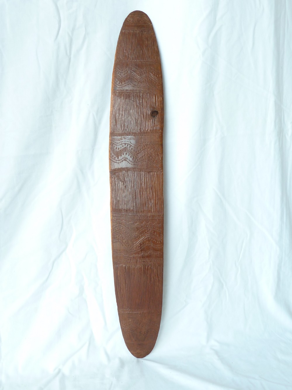 Australian Aboriginal Carved Parrying Shield Club Wunda Fluted Narrow Stick Tribal Art View IV