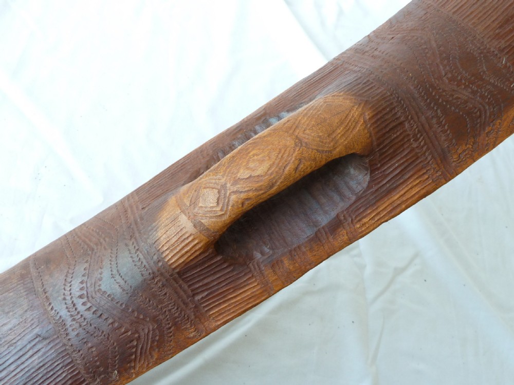 Australian Aboriginal Carved Parrying Shield Club Wunda Fluted Narrow Stick Tribal Art View VI