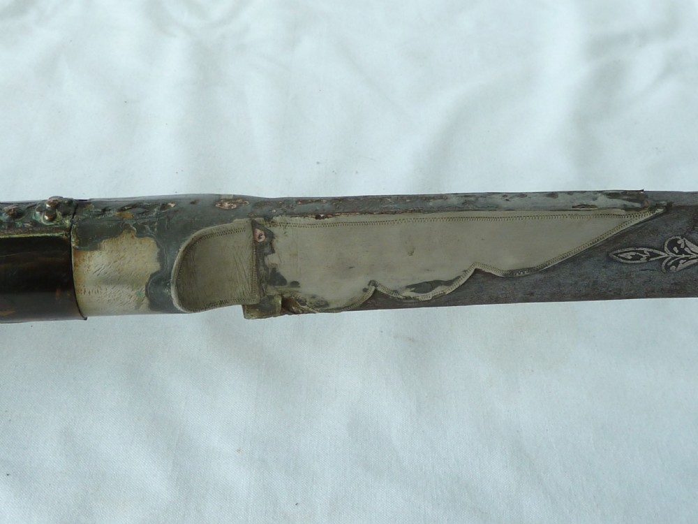 Turkish Yataghan Sword Silver Gold Damascened Blade Ottoman Islamic Calligraphy  View VI