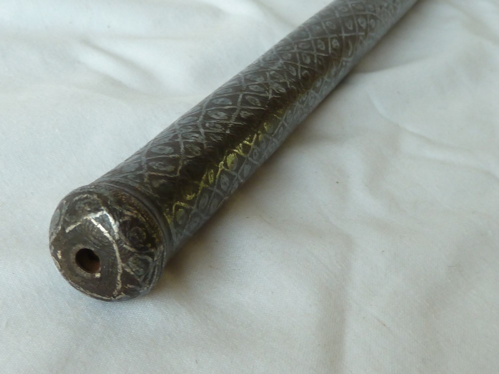 Engraved Steel Saddle Axe Tabar Tabarzin Indian Ottoman Islamic Persian View IX