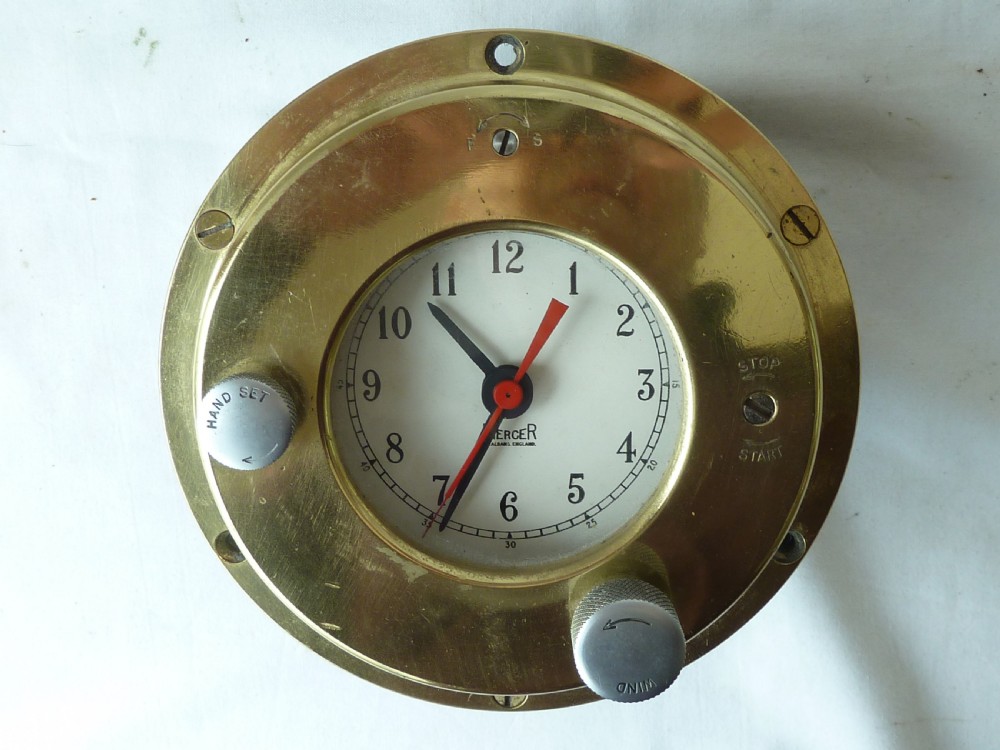 Heavy Brass Ships Master Clock Mercer 8 Day MOD Pattern Marine View III