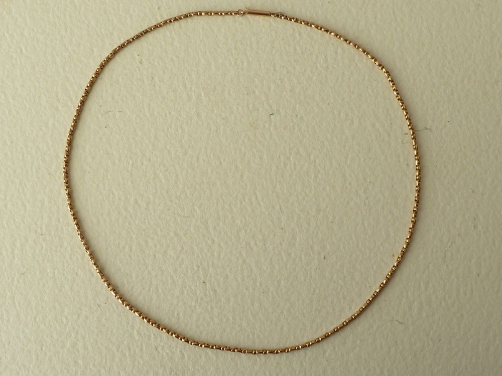 Victorian 9 Carat Gold Fancy Link Belcher Chain Necklace 17.5