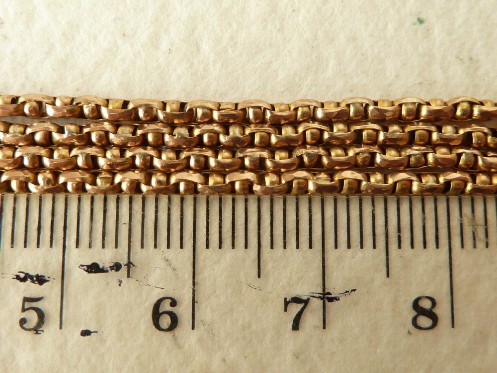 Victorian 9 Carat Gold Fancy Link Belcher Chain Necklace 17.5