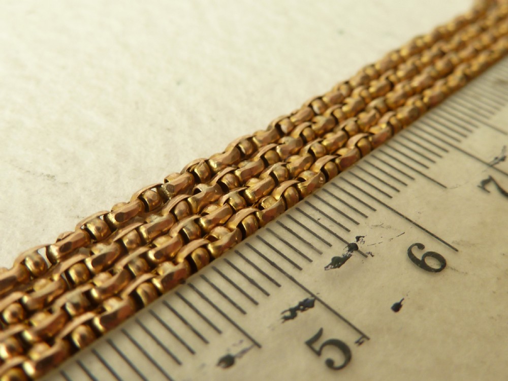 Victorian 9 Carat Gold Fancy Link Belcher Chain Necklace 17.5