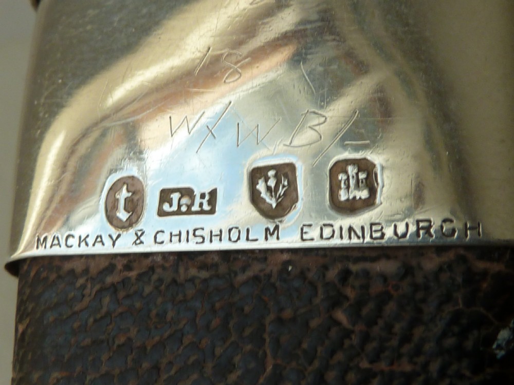 Edinburgh Silver Stag Skean Dhu Dirk Dagger Knife 1900 Scottish Hallmarked View II
