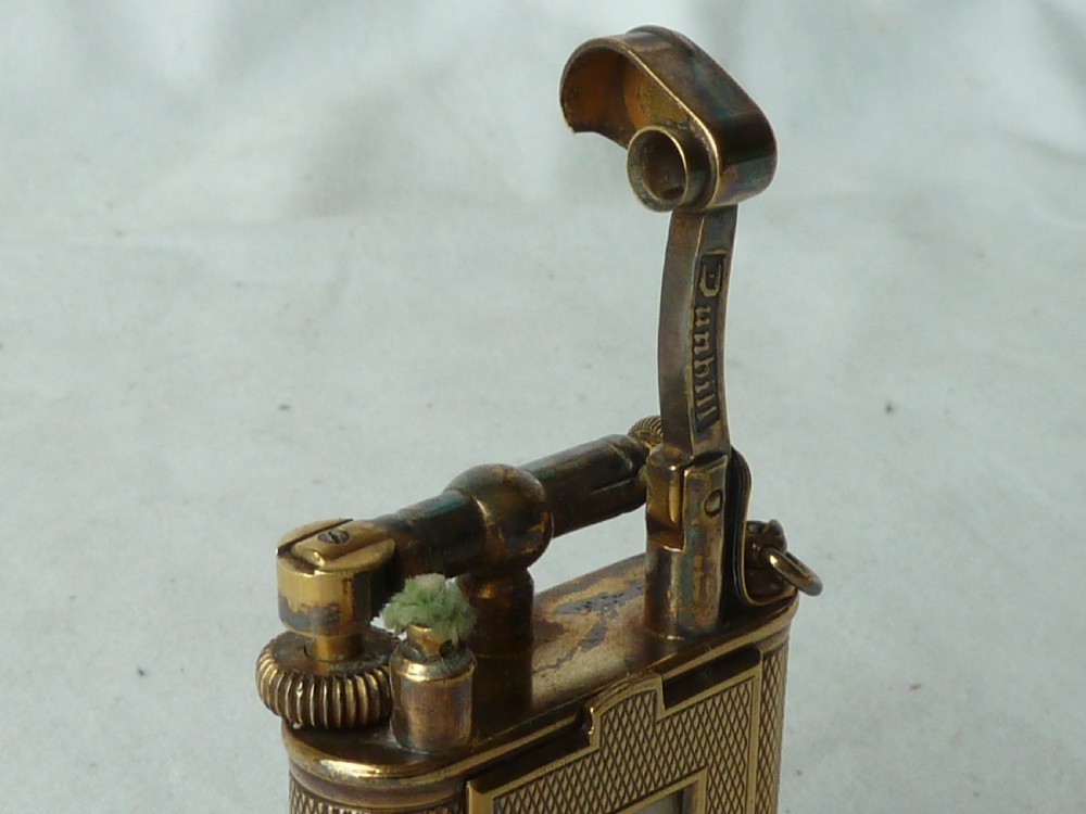 1934 Silver Gilt Dunhill Watch Lighter Hallmarked Sterling Pocket Petrol Cigarette View V