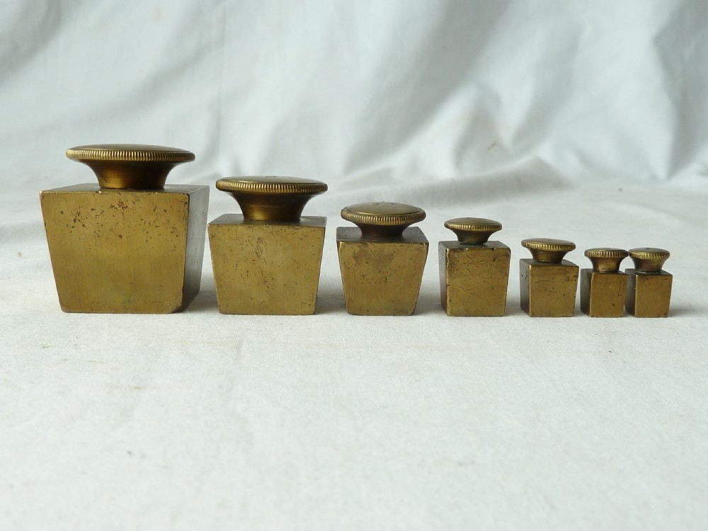 Victorian Brass Letter Postal Balance Brass Square Weights Box Scales View VII