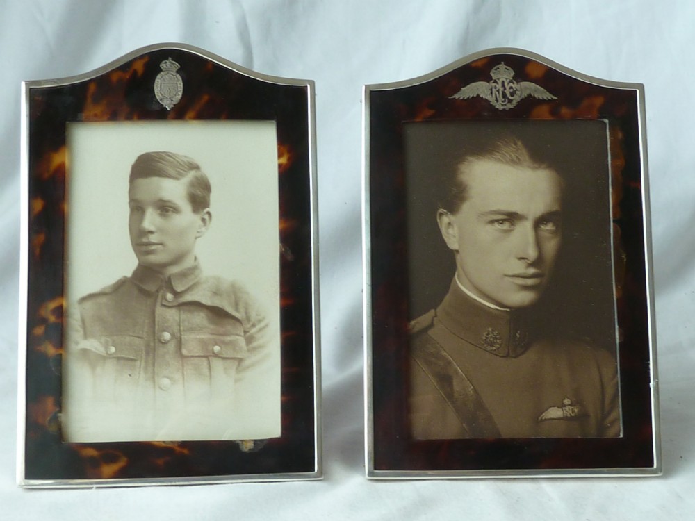 RFC Eton College OTC 1916 English Hallmarked Silver Photo Frames WWI