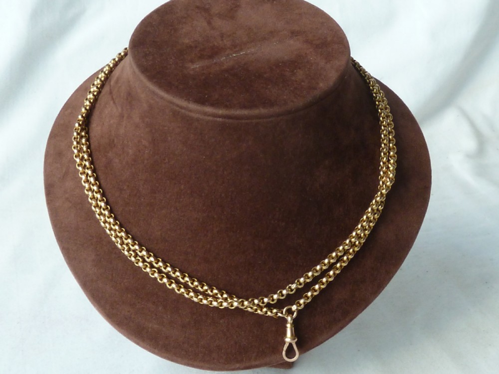 Victorian 9 Carat Gold 11.8g Chain Faceted Link Belcher Necklace 32