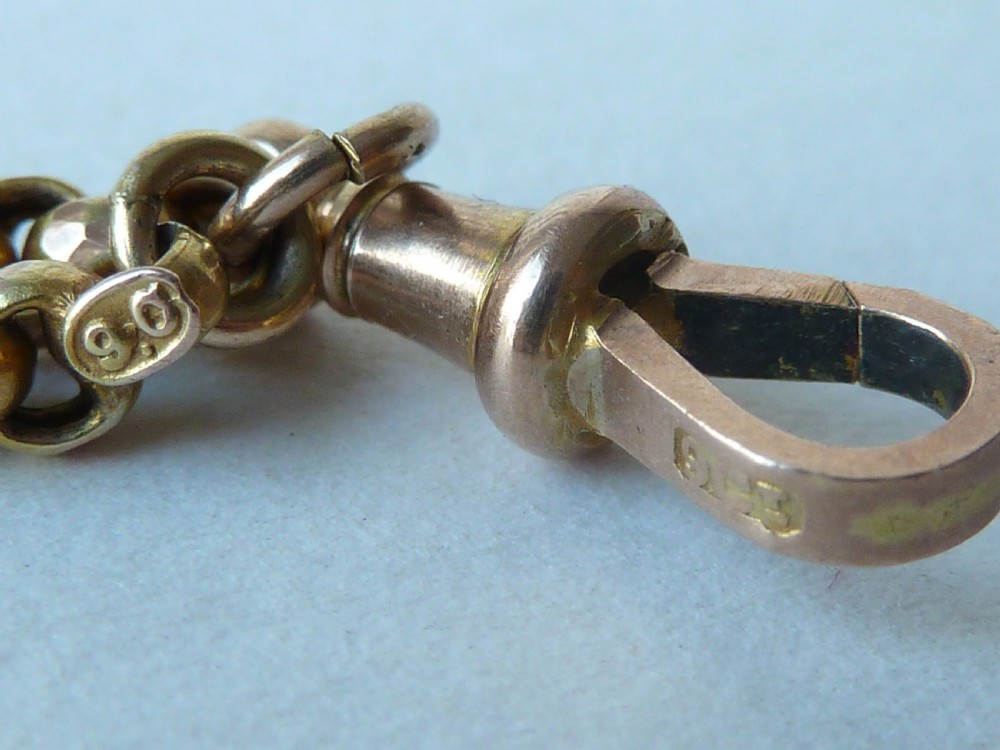 Victorian 9 Carat Gold 11.8g Chain Faceted Link Belcher Necklace 32