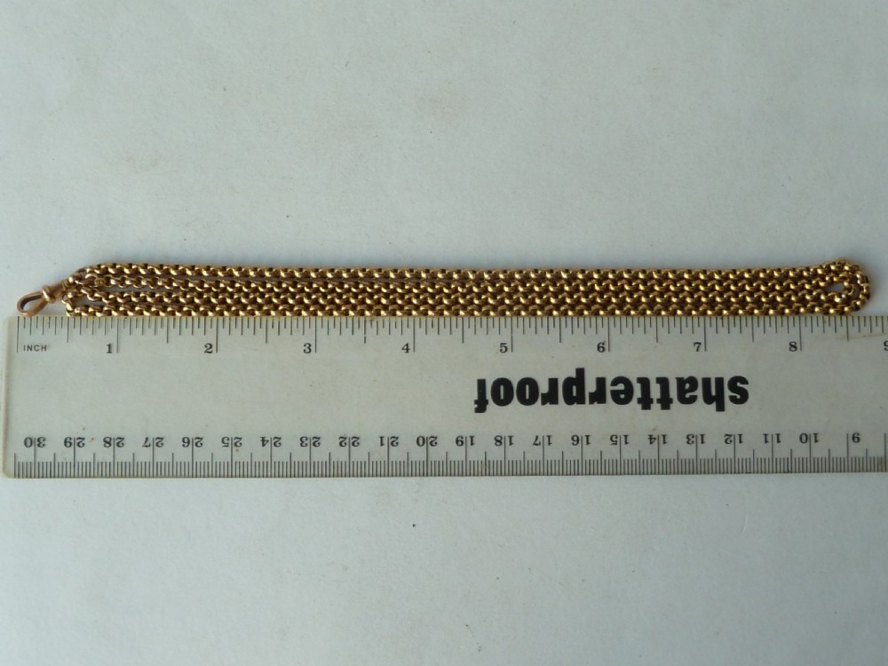 Victorian 9 Carat Gold 11.8g Chain Faceted Link Belcher Necklace 32