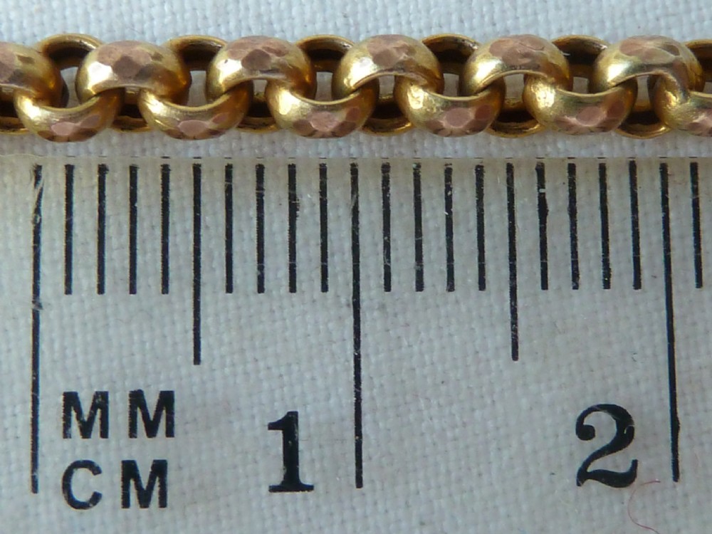 Victorian 9 Carat Gold 11.8g Chain Faceted Link Belcher Necklace 32