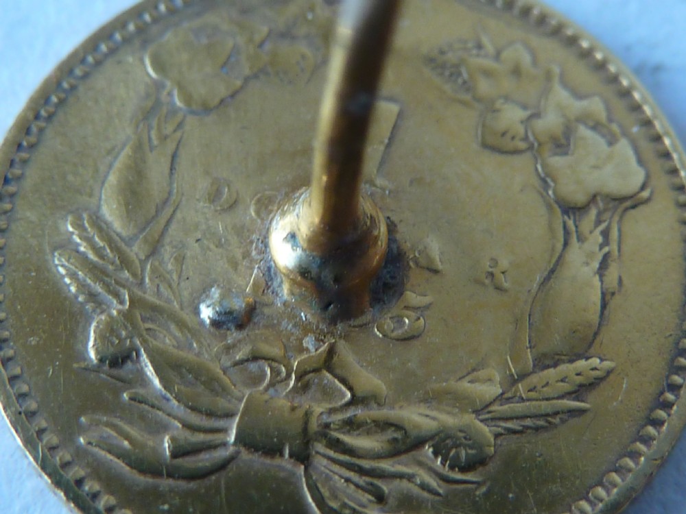 Gold Dollar Coin Studs Earrings 1855 Liberty Indian 21ct 18ct USA American View VIII
