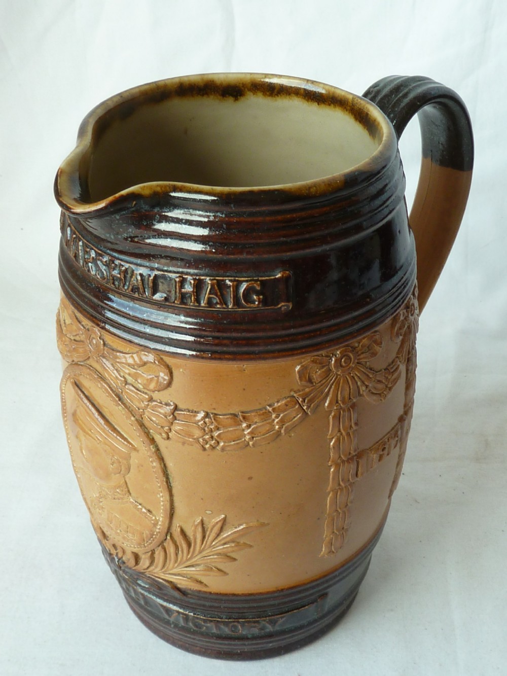 Royal Doulton Lambeth Field Marshal Haig Commemorative Jug 1919 WWI View VII