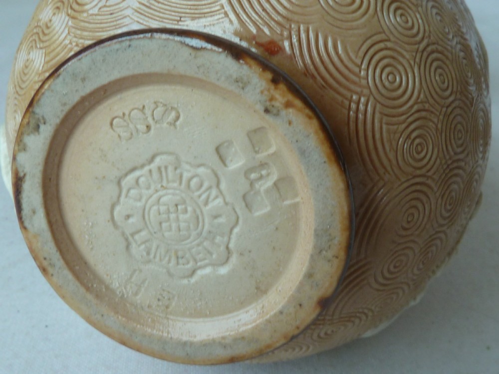 Doulton Lambeth Stoneware Albert Medal Society of Arts 1885 Royal Commemorative Vase View VIII