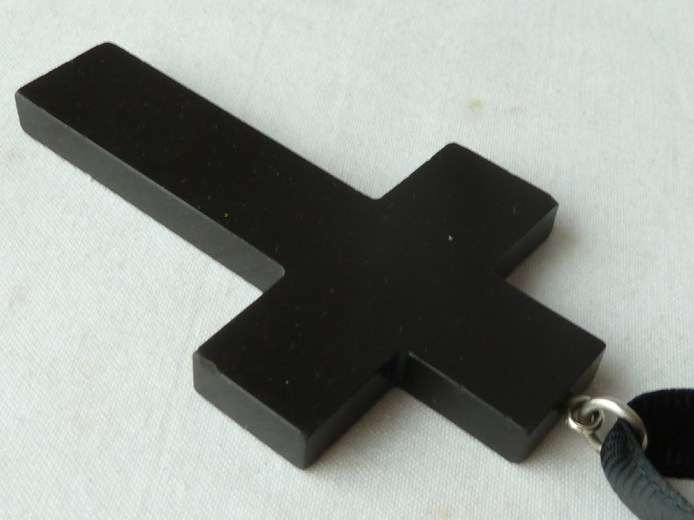 Large Pietra Dura Cross Pendant Ashford Marble Hardstone Inlay Victorian Forget Me Not View IV