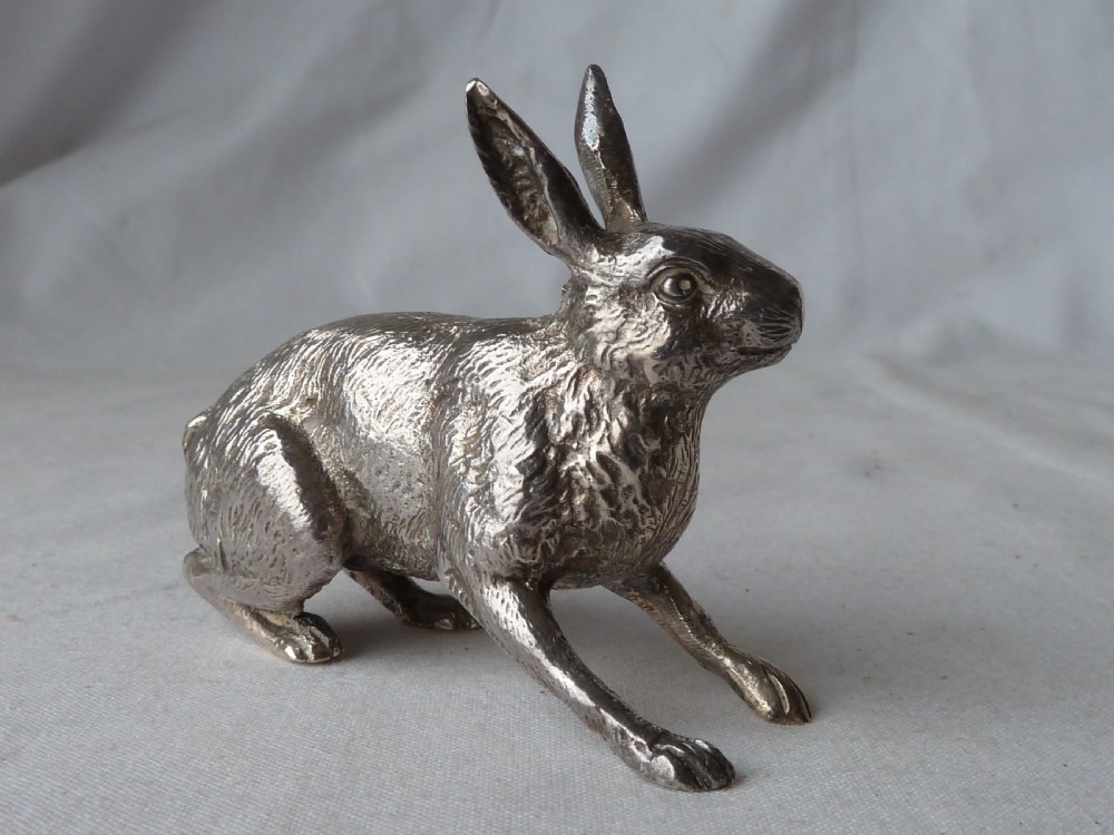 Solid Silver Hare Model Hallmarked Sterling Rabbit Edward Barnard Bros View III