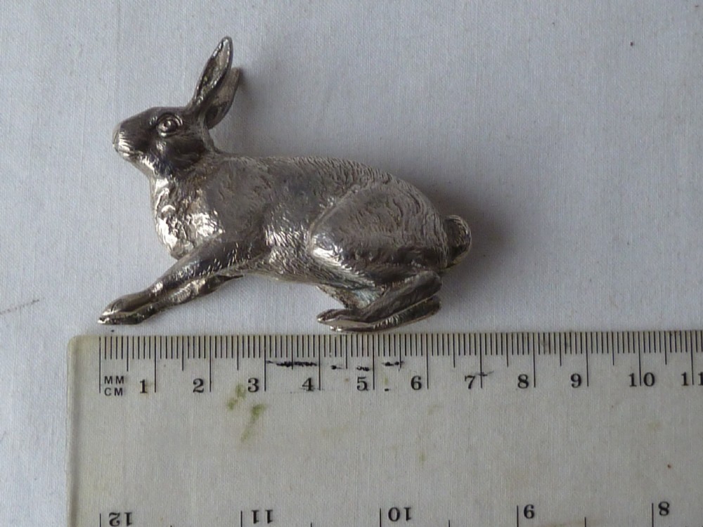 Solid Silver Hare Model Hallmarked Sterling Rabbit Edward Barnard Bros View VIII