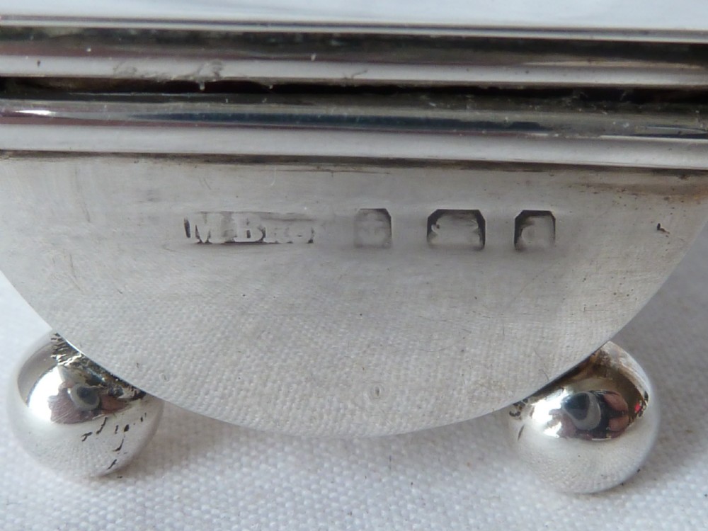 Edwardian Double Postage Stamp Case Box 1903 Sterling Silver View IV