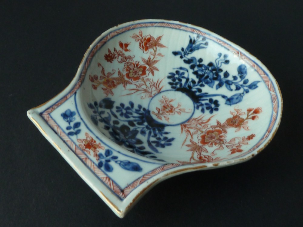 Chinese Imari Patern Porcelain Shell Bowl Serving Butter Dish Export  View II