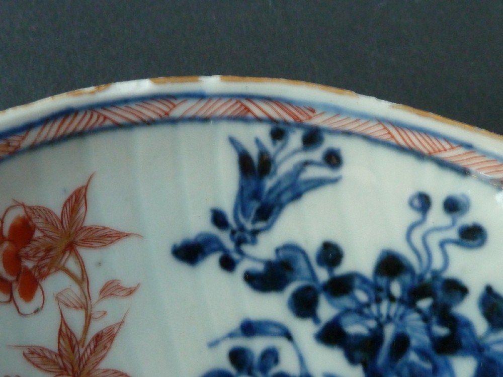 Chinese Imari Patern Porcelain Shell Bowl Serving Butter Dish Export  View IV
