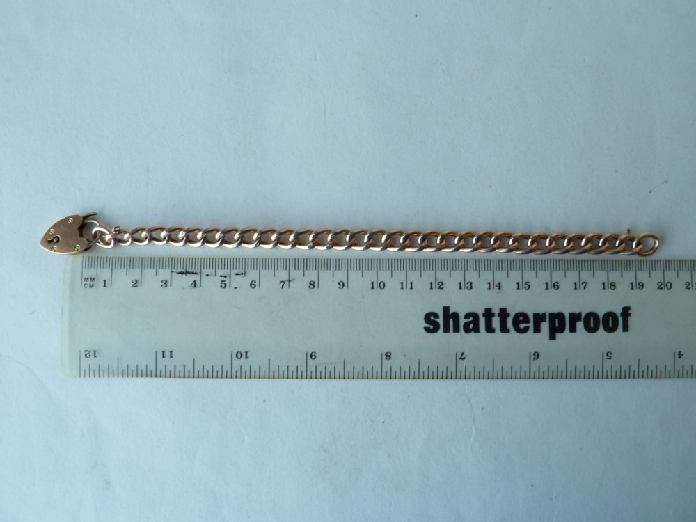 10.5g Solid 9 Carat Gold Chain Bracelet Curb Link View II