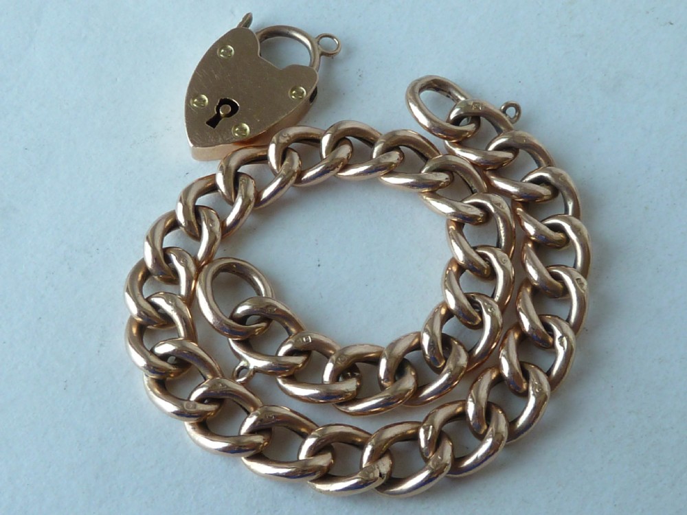 10.5g Solid 9 Carat Gold Chain Bracelet Curb Link View V