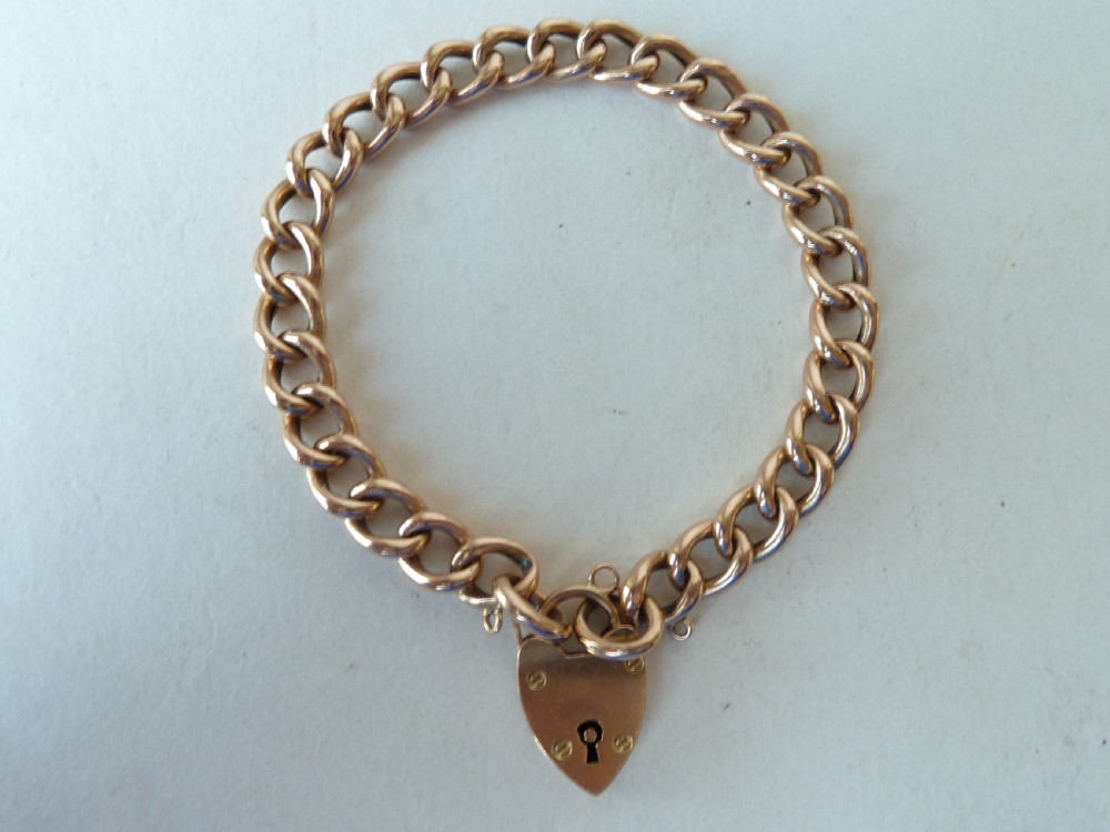 10.5g Solid 9 Carat Gold Chain Bracelet Curb Link View VII