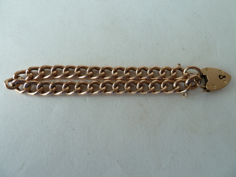 10.5g Solid 9 Carat Gold Chain Bracelet Curb Link View VIII