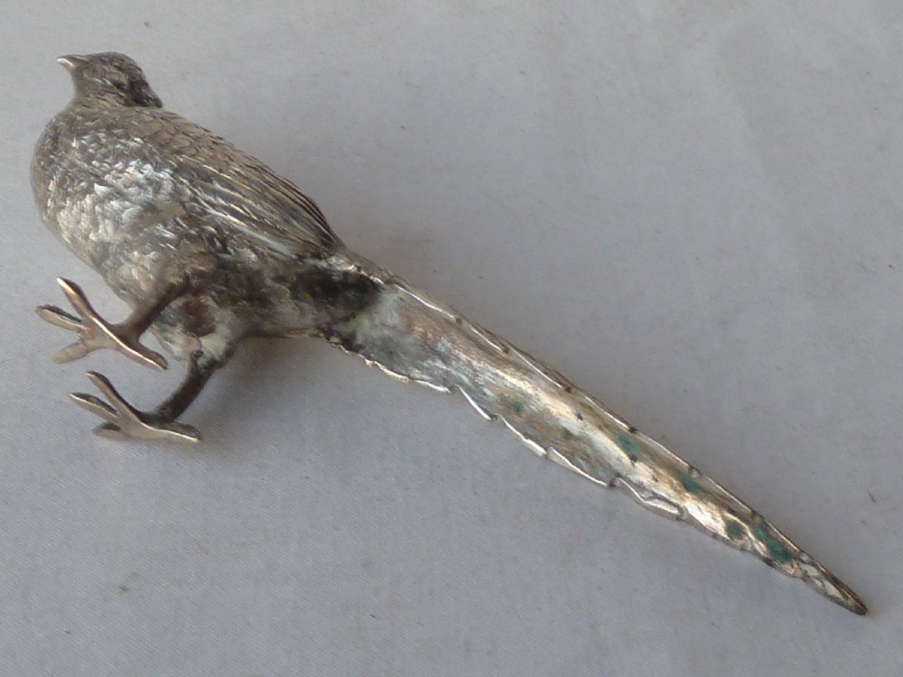 Pheasant Silver Novelty .925 Sterling German Bird Model View IV